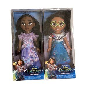 2 Disney Encanto Dolls, Isabela, Mirabel Madrigal, 14" Articulated Jakks Bundle